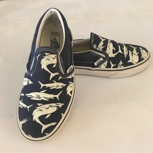 Van’s with glow in the dark sharks kids size 3